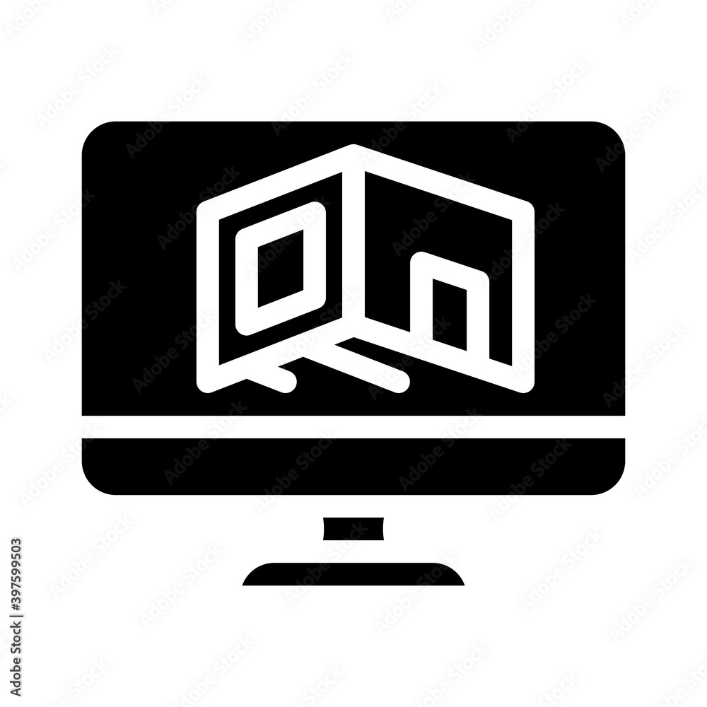 design room computer program glyph icon vector illustration design room computer program glyph icon vector illustration