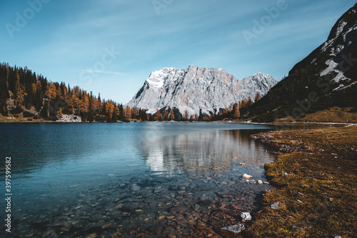 Fototapeta Naklejka Na Ścianę i Meble -  Drachensee Lake Tyrol Zugspitze Mountains Alps Austria