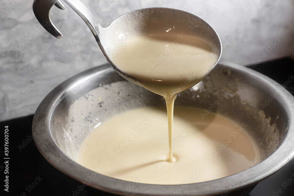 pancake dough preparing homemade breakfast pancake dough preparing homemade breakfast