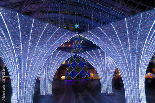 christmas illumination at Hakata station photo