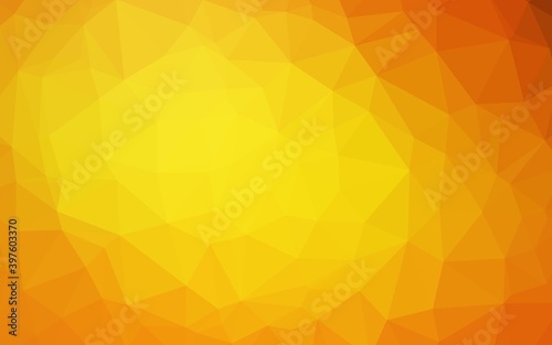 Light Orange vector abstract polygonal texture.