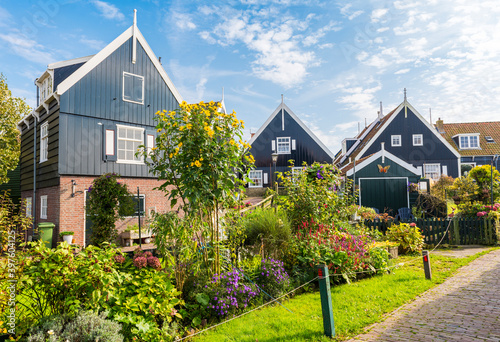 Marken. Beautiful typical fisherman village houses in Marken. Netherlands.