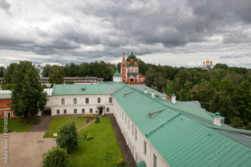 Top view of the Spaso-Preobrazhensky Monastery  the Church of the Archangel Michael and the Assumption Cathedral. Yaroslavl  Russia