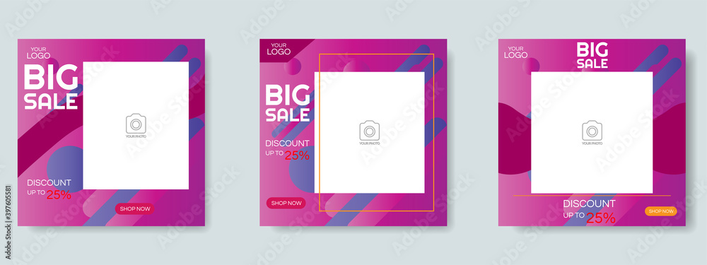 fashion sale social media post design template. web banner vector fashion sale social media post design template. web banner vector