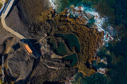 4k photo, Agaete, Natural Swimming pool,, Las Palmas de Gran Canaria,Island, Ocean, Spain, Europe, Aerial view, Drone
