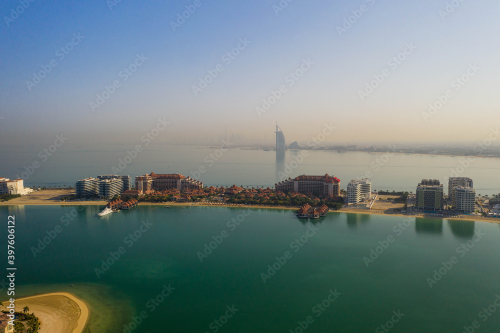 4k photo Resort Hotel, Thai Hotel, The Palm Jumeirah, Dubai, United Arab Emirates, Middle East, Aerial view, Drone