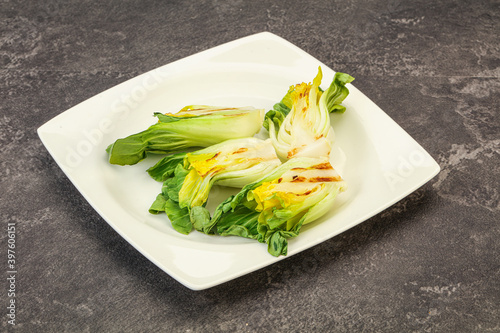 Vegan Grilled bok choy salad