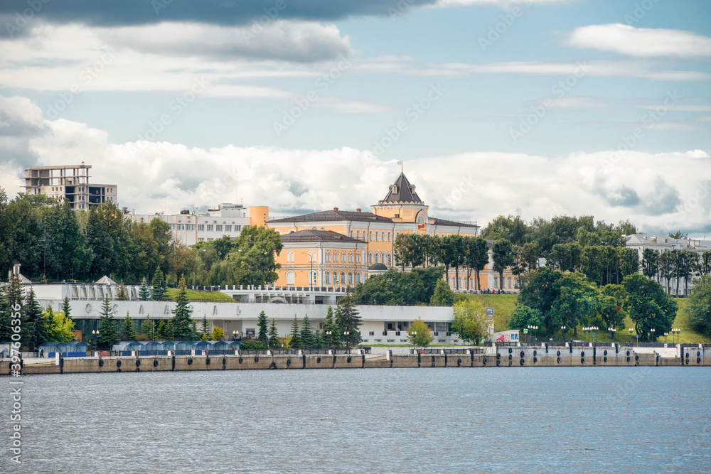The building of the Northern Railway Administration, formerly the School of Maidens of the Clergy, 1862 in the city of Yaroslavl