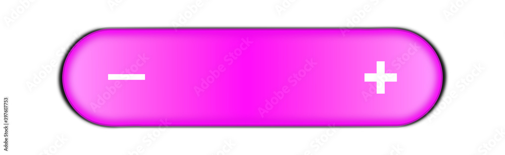 3d illustration of a horizontal button add subtract 3d illustration of a horizontal button add subtract