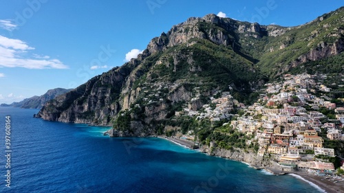 Blick auf Positano und die Amalfiküste