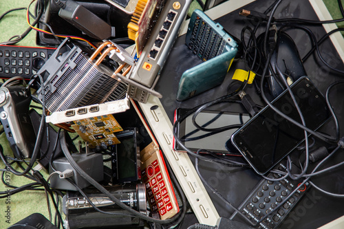 Assorted electronic products e-waste