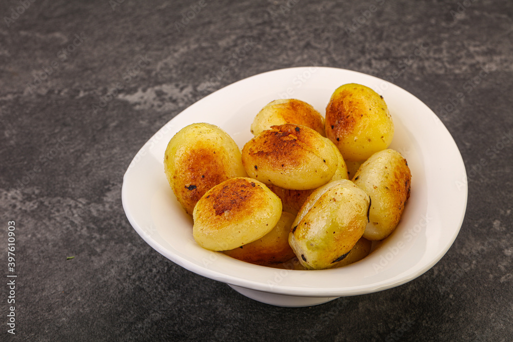 Roasted baby potato in the bowl