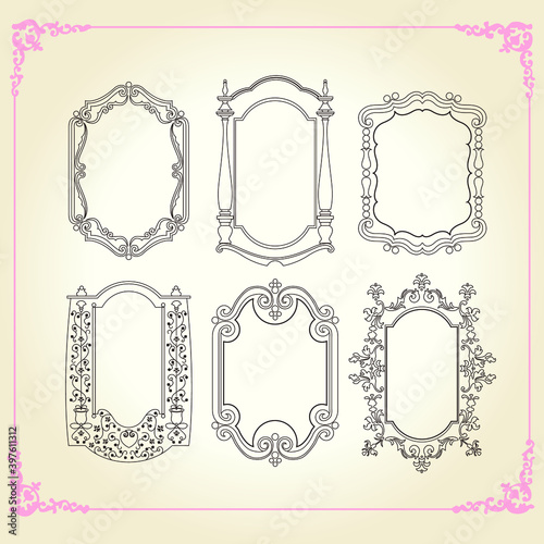 Vector frame of flowers. Vintage floral elements Isolated botanical illustration for a postcard.	