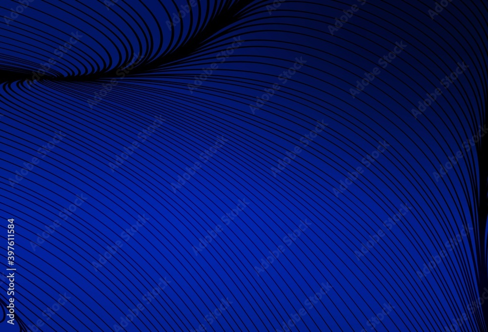 Dark BLUE vector template with curved lines.
