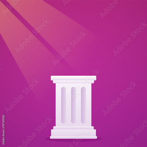 Column pedestal with spotlight