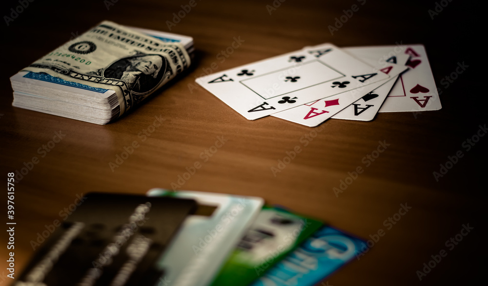 Playing cards are laid out on the table, pictures up and pictures down
Playing cards are laid out on the table, pictures up and pictures down