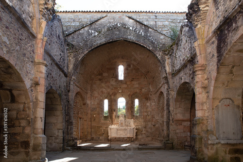 Photography Ruin of the old church of Oradour sur Glane in France, remnant of a former war m