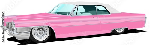 Pink convertible car photo