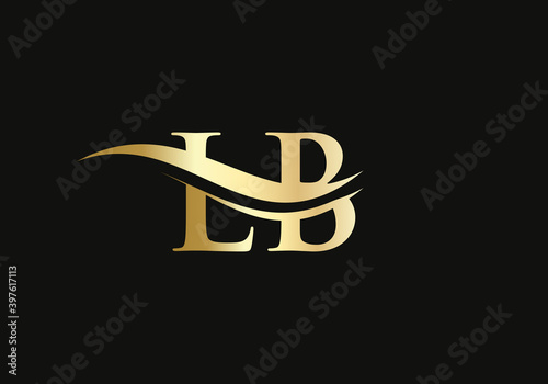 Premium LB letter logo design. LB Logo for luxury branding. Elegant and stylish design for your company.  photo