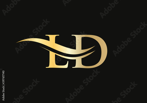 LD letter logo design. LD Logo for luxury branding. Elegant and stylish design for your company.  photo