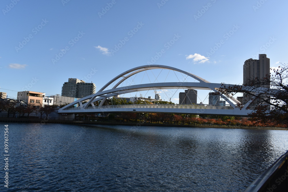 Naklejka premium city harbour bridge