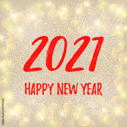 2021 Happy New Year background. Blur background. Vector illustration