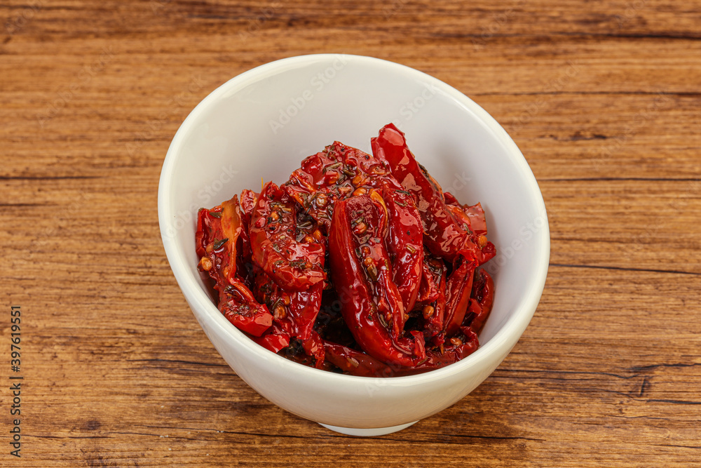 Dried tomato with olive oil Dried tomato with olive oil