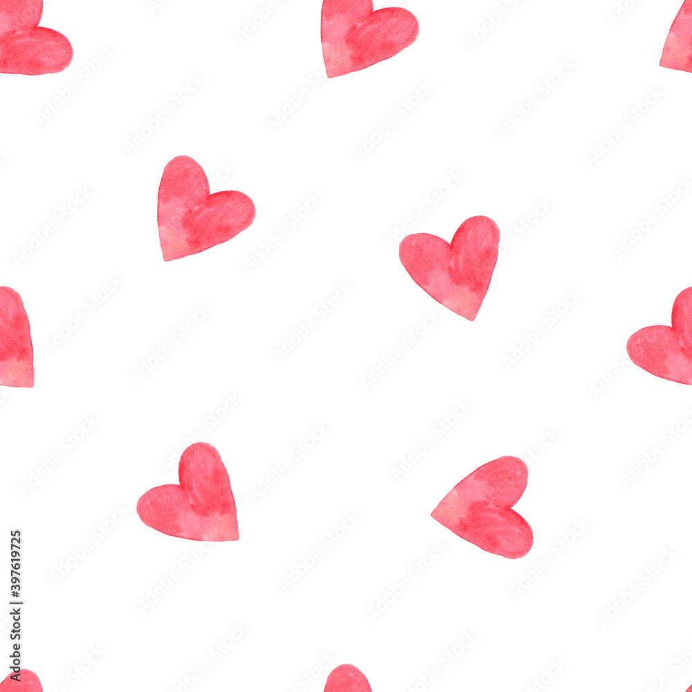 pattern hearts red muted