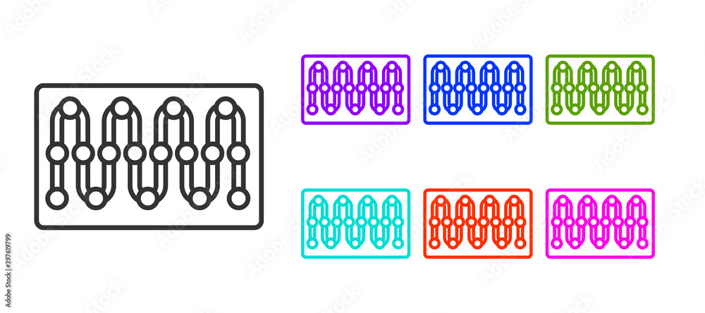 Black line Board game icon isolated on white background. Set icons colorful. Vector.