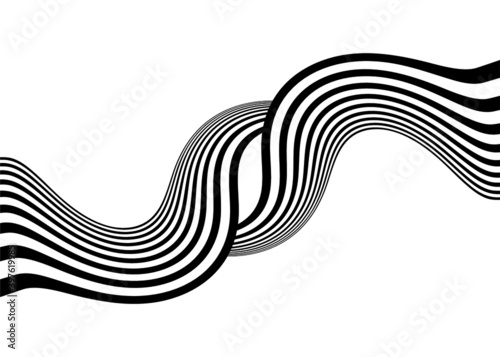 Fotografie Abstract pattern of black parallel lines on a white background for posters, web design, packaging design, posts, banners