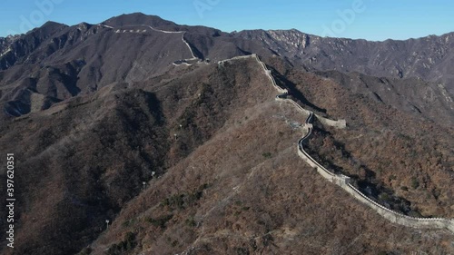Aerial photography of the ancient Great Wall of China