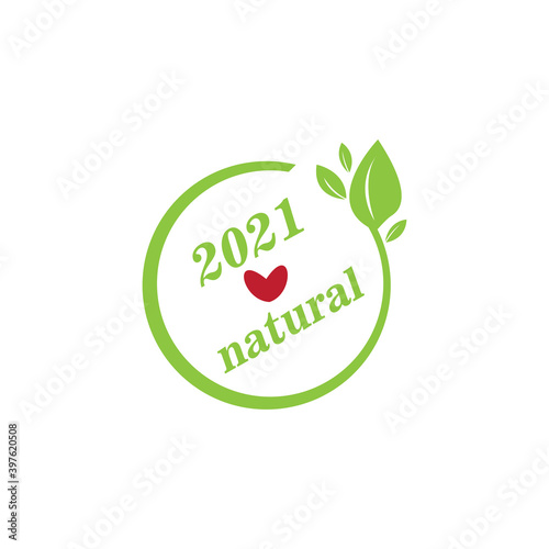 healthy love logo, illustration of new year number, vector design