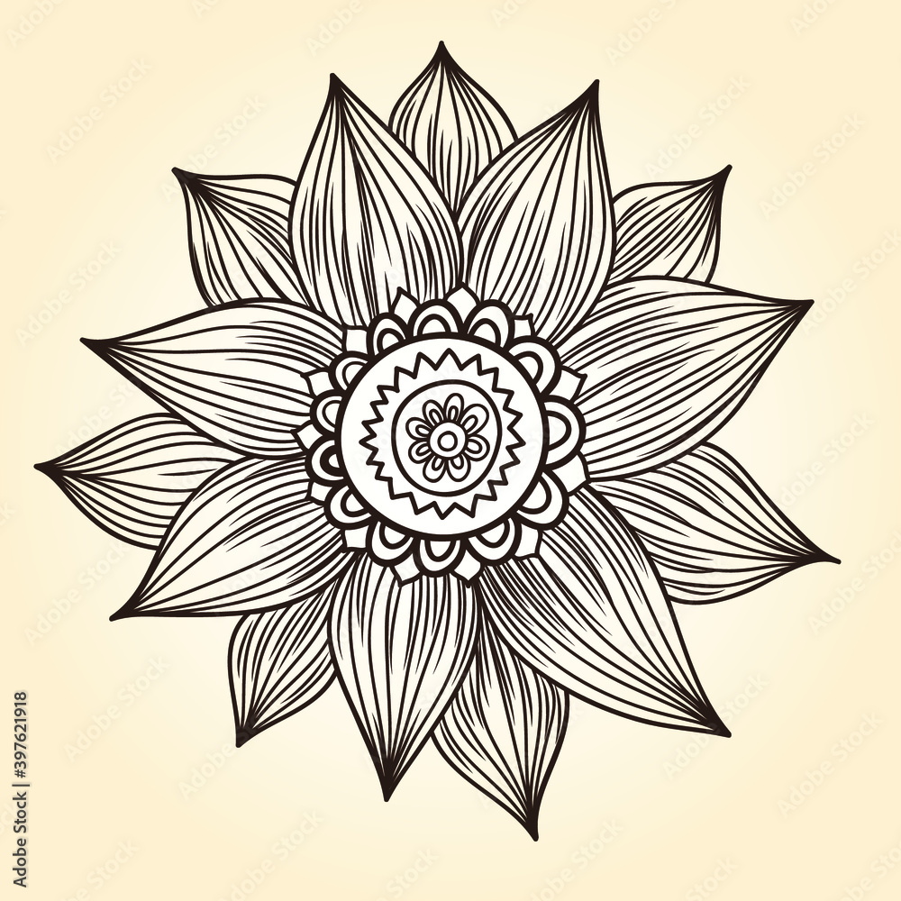 Hand-drawing floral background with flower. Element for design. Vector illustration. Hand-drawing floral background with flower. Element for design. Vector illustration.