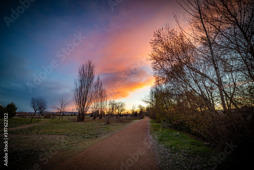 paisajes naturales en invierno con luces de la ma  ana