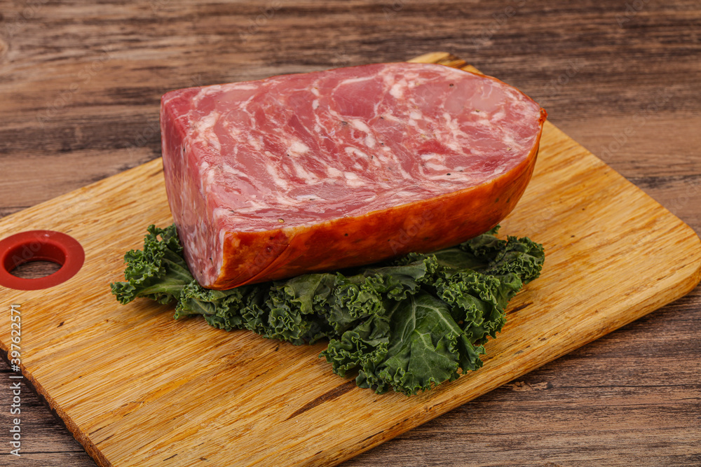 Beef ham piece over board Beef ham piece over board