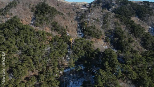 Aerial photography of the ancient Great Wall of China