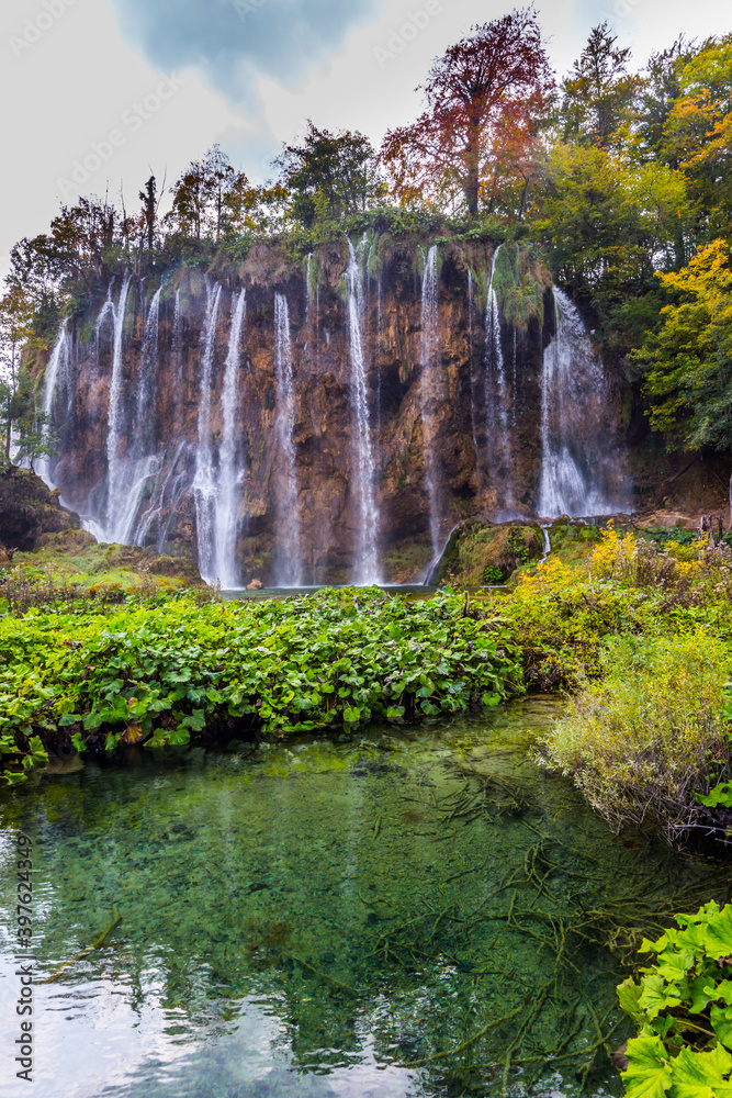 Picturesque waterfalls in the Plitvice park