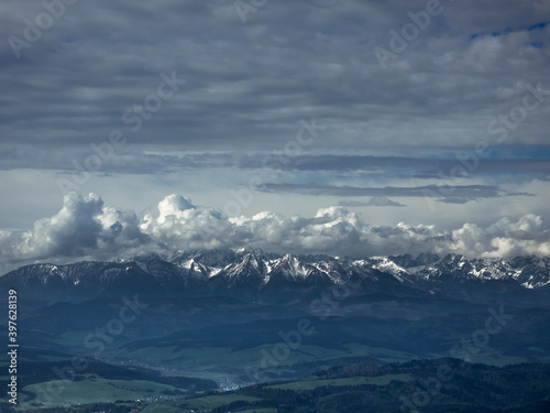 View of High Tatras from Gorce Mountains