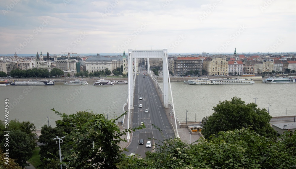 Fototapeta premium Fokus auf Hängebrücke