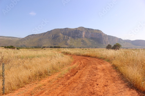 red road in the mountains