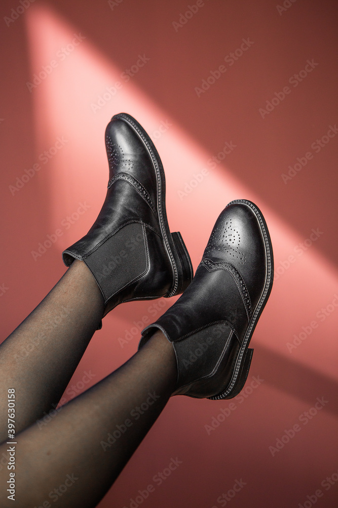 woman shoes winter studio fashion modern model woman shoes winter studio fashion modern model