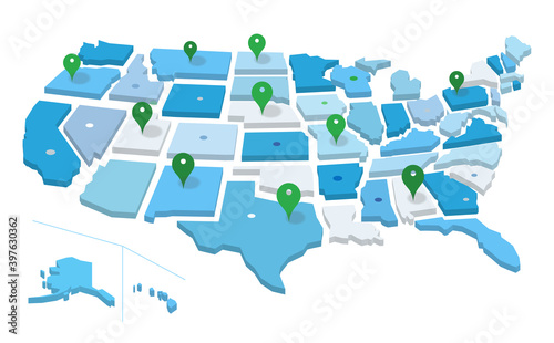 Geo mappa degli Stati Uniti d'America photo