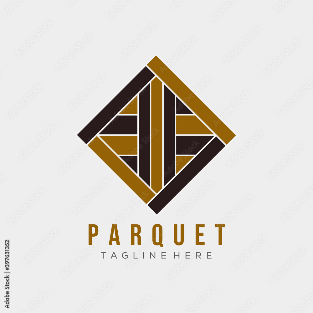 Naklejka premium parquet flooring logo vector illustration design
