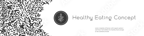 Banner organic ingredients, template design for healthy food concept, vegetarian food banner for eco store and market, eco-friendly background, green thinking concept, environmentally friendly banner.