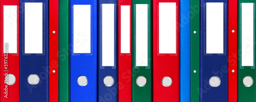 Colorful various file folders background