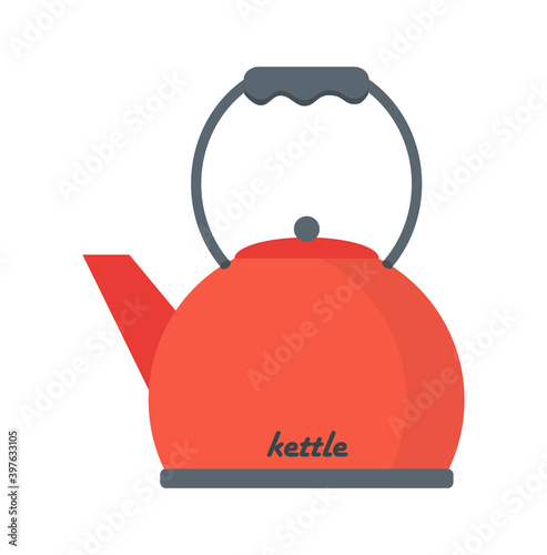 Kettle boils icon in a flat style. Household appliances. Flat illustration of vector kettle. tea isolated on white background. Drinks sign symbol.