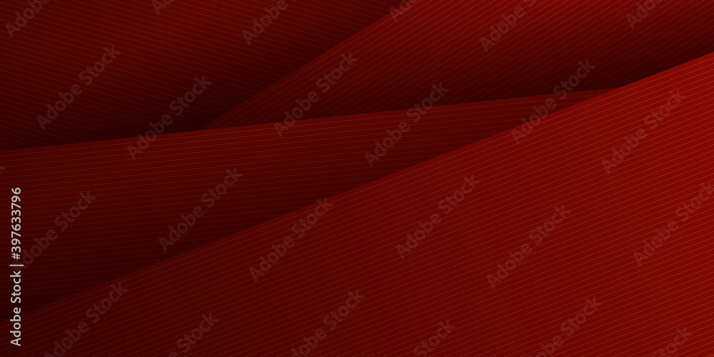 Red abstract background with 3d overlap layer and line texture for tech business corporate
