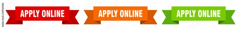 apply online ribbon. apply online isolated paper sign. banner apply online ribbon. apply online isolated paper sign. banner