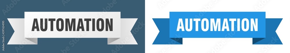 automation ribbon. automation isolated paper sign. banner automation ribbon. automation isolated paper sign. banner