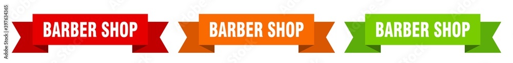 barber shop ribbon. barber shop isolated paper sign. banner barber shop ribbon. barber shop isolated paper sign. banner